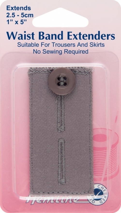Hemline Waistband Extender Buttons Light Grey