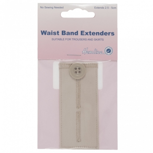 Hemline Waistband Extender Buttons Beige