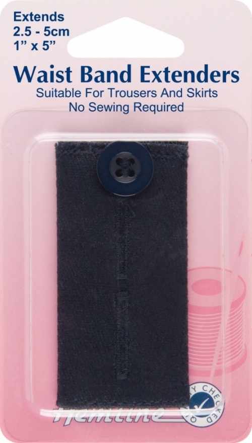 Hemline Waistband Extender Buttons Navy