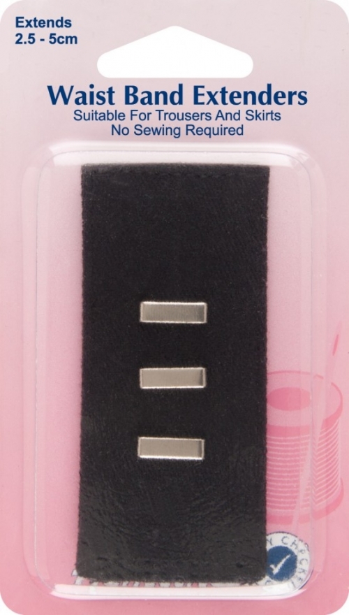 Hemline Waistband Extender Buttons Black