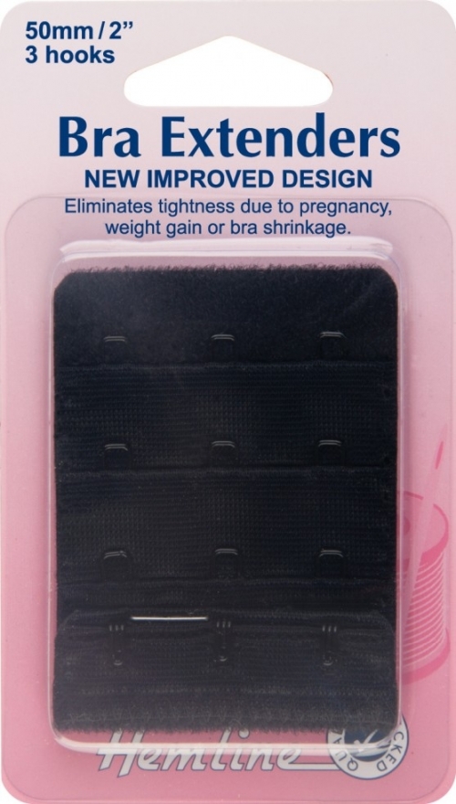 Hemline Bra Extenders Black