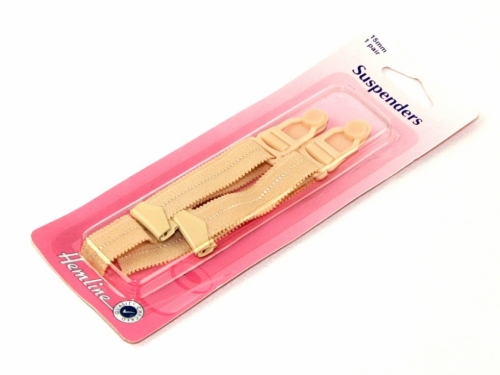 Hemline Sew In Suspenders Beige