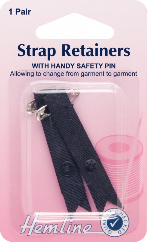 Hemline Shoulder Strap Retainers Black