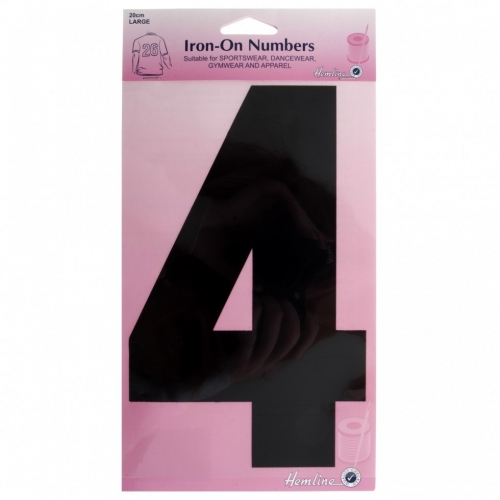 Hemline Number Patch Motif Black Number 4