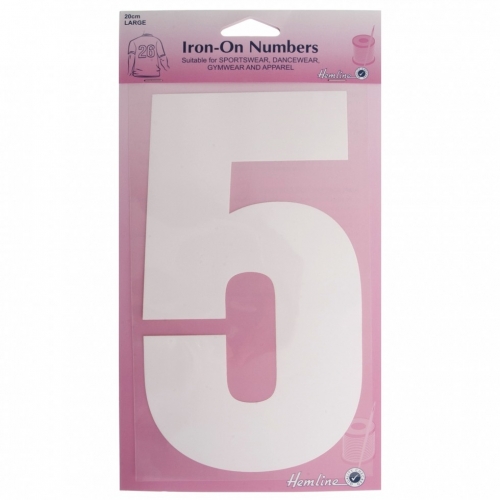 Hemline Number Patch Motif White Number 5
