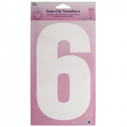 Hemline Number Patch Motif White Number 6