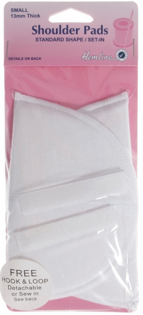 Hemline Covered Foam Set In Shoulder Pads Black