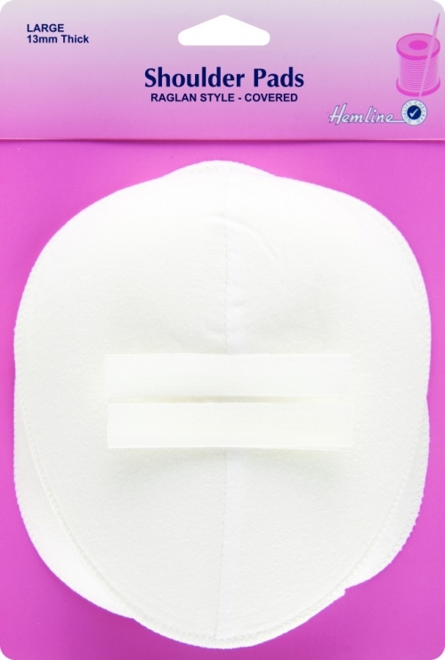 Hemline Raglan Shaped Shoulder Pads White
