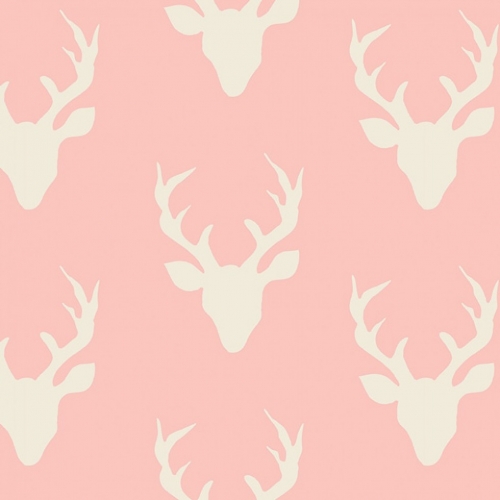 Art Gallery Fabrics Hello Bear 100% Cotton Poplin Fabric Buck Forest Pink
