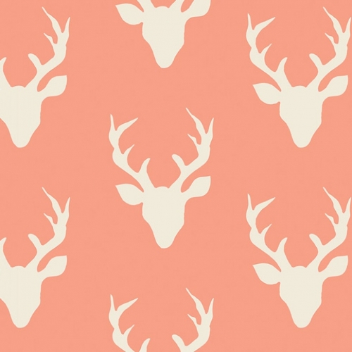 Art Gallery Fabrics Hello Bear 100% Cotton Poplin Fabric Buck Forest Peach