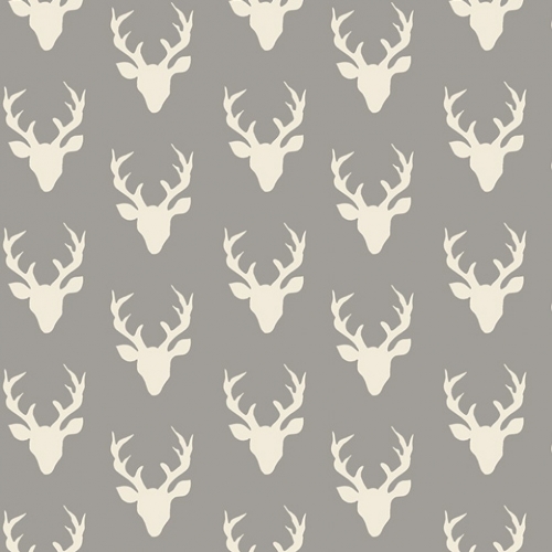 Art Gallery Fabrics Hello Bear 100% Cotton Poplin Fabric Tiny Buck Forest Mist