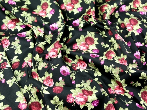 Deadstock Hendon Stretch Woven Cotton Twill Fabric Black