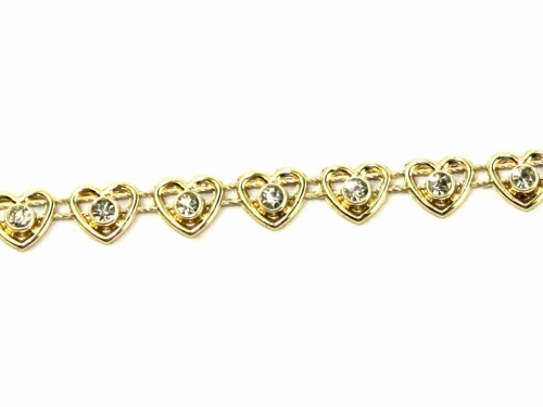 Heart Diamante Trim Gold