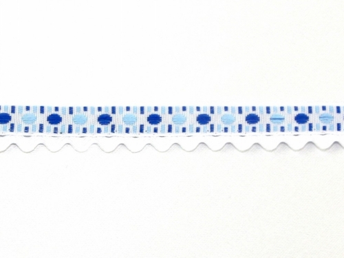Jacquard Ric Rac Trim Blue