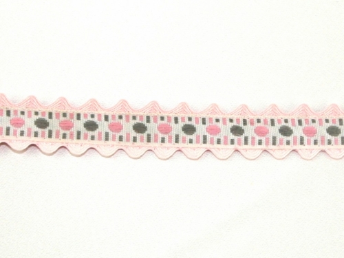 Jacquard Ric Rac Trim Pink