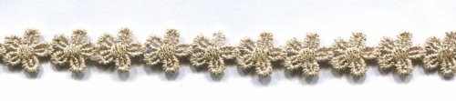 Metallic Flower Lace Trim Gold