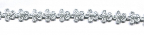 Metallic Flower Lace Trim Silver