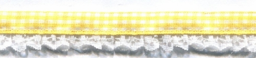 Gingham Lace Trim Yellow