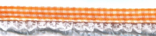 Gingham Lace Trim Orange
