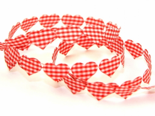 Gingham Hearts Trim (Value Roll) Red