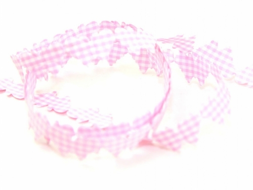 Gingham Butterfly Trim Pink