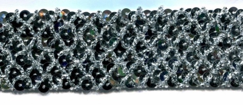 Sequin Braid Trim Silver