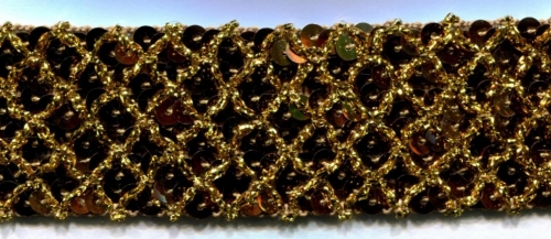 Sequin Braid Trim Gold