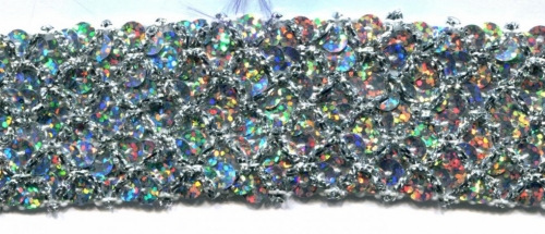 Sequin Braid Trim Silver Hologram