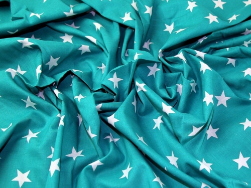 John Louden 100% Cotton Fabric Teal