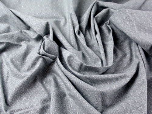 John Louden 100% Cotton Poplin Fabric Grey & Ivory