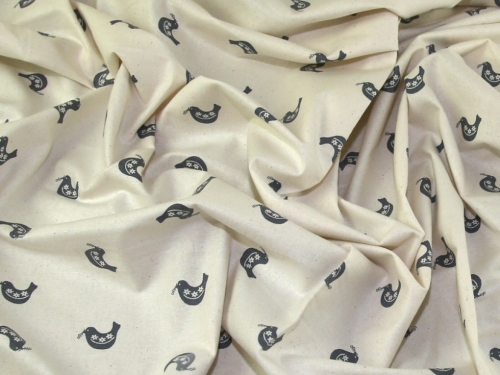 John Louden Printed 100% Cotton Calico Fabric Grey on Natural