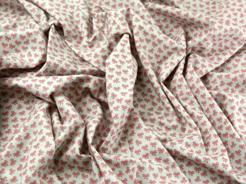 John Louden 100% Cotton Poplin Fabric Grey & Pink