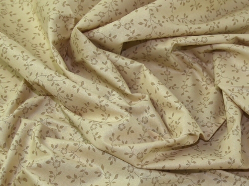 John Louden 100% Cotton Fabric Tan on Beige