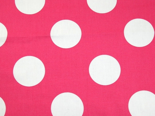 John Louden 100% Cotton Poplin Fabric Cerise Pink & White