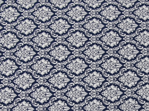John Louden 100% Cotton Poplin Fabric White on Blue