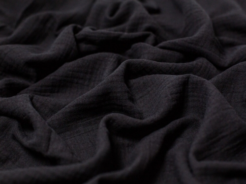Minerva Core Range Cotton Double Gauze Fabric Black