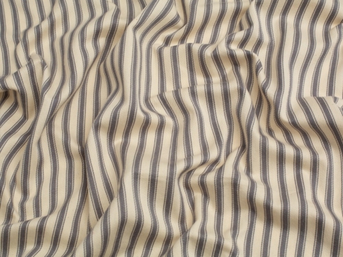 Minerva Core Range Ticking Stripe Canvas Fabric Grey