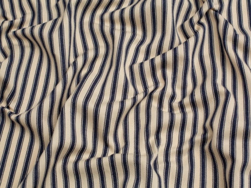 Minerva Core Range Ticking Stripe Canvas Fabric Navy Blue