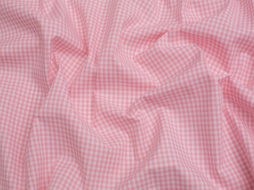 Minerva Core Range 1/8 inch Gingham Check Yarn Dyed Cotton Chambray Fabric Pink