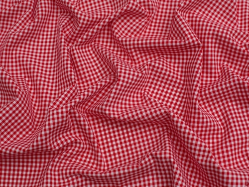 Minerva Core Range 1/8 inch Gingham Check Yarn Dyed Cotton Chambray Fabric Red