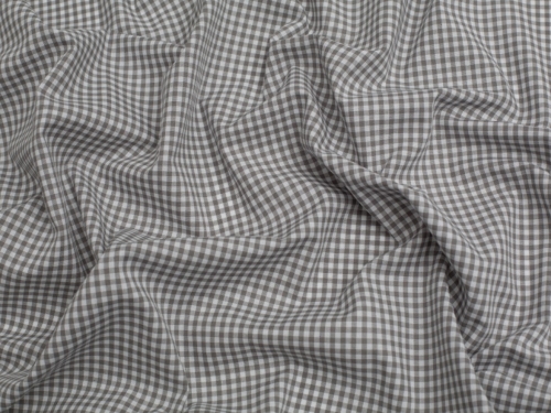 Minerva Core Range 1/8 inch Gingham Check Yarn Dyed Cotton Chambray Fabric Grey