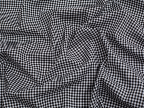 Minerva Core Range 1/8 inch Gingham Check Yarn Dyed Cotton Chambray Fabric Black