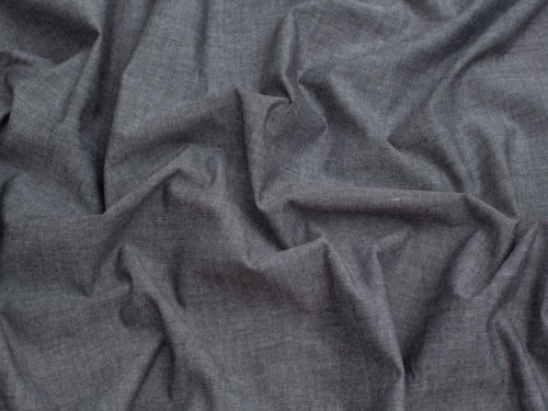 Minerva Core Range Yarn Dyed Cotton Chambray Fabric Black