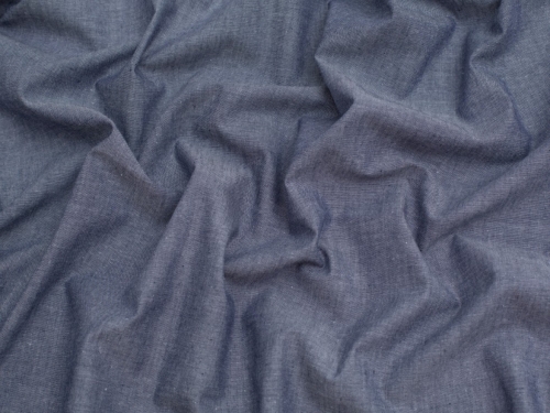 Minerva Core Range Yarn Dyed Cotton Chambray Fabric Indigo Blue