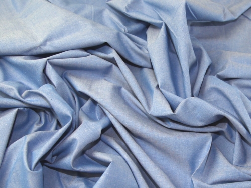 Minerva Core Range Yarn Dyed Cotton Chambray Fabric Royal Blue