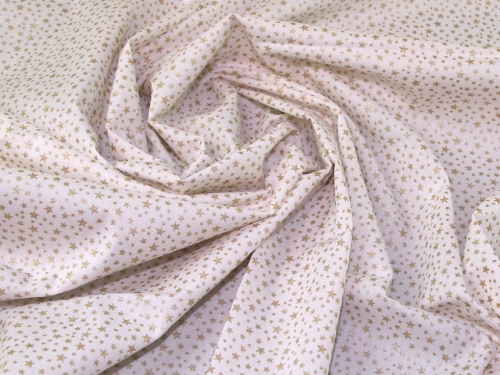 John Louden Glitter 100% Cotton Fabric Gold on Ivory