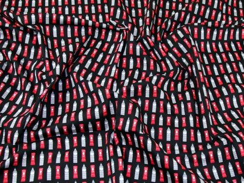 John Louden 100% Cotton Poplin Fabric Black