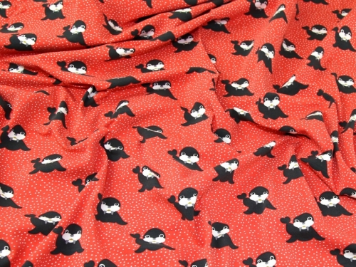 John Louden Cotton Jersey Stretch Knit Fabric Coral