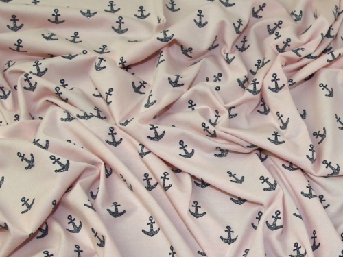 John Louden Glitter Cotton Jersey Stretch Knit Fabric Pink
