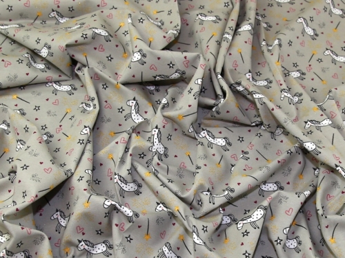 John Louden Lurex Loop Back French Terry Stretch Knit Fabric Grey